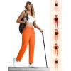 imageMAGCOMSEN Womens Hiking Pants Lightweight Quick Dry UPF 50 Water Resistant Elastic Waist Golf Travel Pants Zip PocketsOrange