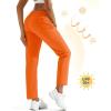 imageMAGCOMSEN Womens Hiking Pants Lightweight Quick Dry UPF 50 Water Resistant Elastic Waist Golf Travel Pants Zip PocketsOrange