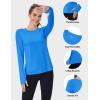 imageMAGCOMSEN Womens Long Sleeve Shirts UPF 80 Quick Dry Athletic Workout Tee Shirts with Thumb Holes Rash Guard Swim TopsAzure