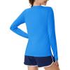 imageMAGCOMSEN Womens Long Sleeve Shirts UPF 80 Quick Dry Athletic Workout Tee Shirts with Thumb Holes Rash Guard Swim TopsAzure