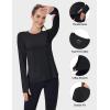 imageMAGCOMSEN Womens Long Sleeve Shirts UPF 80 Quick Dry Athletic Workout Tee Shirts with Thumb Holes Rash Guard Swim TopsBlack