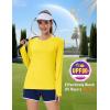 imageMAGCOMSEN Womens Long Sleeve Shirts UPF 80 Quick Dry Athletic Workout Tee Shirts with Thumb Holes Rash Guard Swim TopsBright Yellow