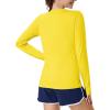 imageMAGCOMSEN Womens Long Sleeve Shirts UPF 80 Quick Dry Athletic Workout Tee Shirts with Thumb Holes Rash Guard Swim TopsBright Yellow