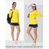 imageMAGCOMSEN Womens Long Sleeve Shirts UPF 80 Quick Dry Athletic Workout Tee Shirts with Thumb Holes Rash Guard Swim TopsBright Yellow