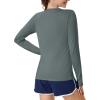 imageMAGCOMSEN Womens Long Sleeve Shirts UPF 80 Quick Dry Athletic Workout Tee Shirts with Thumb Holes Rash Guard Swim TopsDark Grey