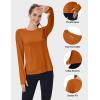imageMAGCOMSEN Womens Long Sleeve Shirts UPF 80 Quick Dry Athletic Workout Tee Shirts with Thumb Holes Rash Guard Swim TopsDark Orange