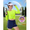 imageMAGCOMSEN Womens Long Sleeve Shirts UPF 80 Quick Dry Athletic Workout Tee Shirts with Thumb Holes Rash Guard Swim TopsFluorescent Green