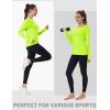 imageMAGCOMSEN Womens Long Sleeve Shirts UPF 80 Quick Dry Athletic Workout Tee Shirts with Thumb Holes Rash Guard Swim TopsFluorescent Green
