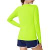 imageMAGCOMSEN Womens Long Sleeve Shirts UPF 80 Quick Dry Athletic Workout Tee Shirts with Thumb Holes Rash Guard Swim TopsFluorescent Green