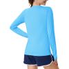 imageMAGCOMSEN Womens Long Sleeve Shirts UPF 80 Quick Dry Athletic Workout Tee Shirts with Thumb Holes Rash Guard Swim TopsIce Blue