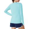 imageMAGCOMSEN Womens Long Sleeve Shirts UPF 80 Quick Dry Athletic Workout Tee Shirts with Thumb Holes Rash Guard Swim TopsLight Blue
