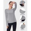 imageMAGCOMSEN Womens Long Sleeve Shirts UPF 80 Quick Dry Athletic Workout Tee Shirts with Thumb Holes Rash Guard Swim TopsLight Grey