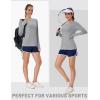 imageMAGCOMSEN Womens Long Sleeve Shirts UPF 80 Quick Dry Athletic Workout Tee Shirts with Thumb Holes Rash Guard Swim TopsLight Grey