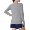 imageMAGCOMSEN Womens Long Sleeve Shirts UPF 80 Quick Dry Athletic Workout Tee Shirts with Thumb Holes Rash Guard Swim TopsLight Grey