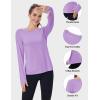 imageMAGCOMSEN Womens Long Sleeve Shirts UPF 80 Quick Dry Athletic Workout Tee Shirts with Thumb Holes Rash Guard Swim TopsLight Purple
