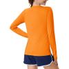 imageMAGCOMSEN Womens Long Sleeve Shirts UPF 80 Quick Dry Athletic Workout Tee Shirts with Thumb Holes Rash Guard Swim TopsNeon Orange