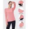 imageMAGCOMSEN Womens Long Sleeve Shirts UPF 80 Quick Dry Athletic Workout Tee Shirts with Thumb Holes Rash Guard Swim TopsPink
