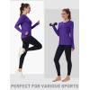 imageMAGCOMSEN Womens Long Sleeve Shirts UPF 80 Quick Dry Athletic Workout Tee Shirts with Thumb Holes Rash Guard Swim TopsPurple