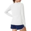 imageMAGCOMSEN Womens Long Sleeve Shirts UPF 80 Quick Dry Athletic Workout Tee Shirts with Thumb Holes Rash Guard Swim TopsWhite