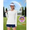 imageMAGCOMSEN Womens Long Sleeve Shirts UPF 80 Quick Dry Athletic Workout Tee Shirts with Thumb Holes Rash Guard Swim TopsWhite