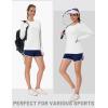 imageMAGCOMSEN Womens Long Sleeve Shirts UPF 80 Quick Dry Athletic Workout Tee Shirts with Thumb Holes Rash Guard Swim TopsWhite