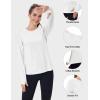 imageMAGCOMSEN Womens Long Sleeve Shirts UPF 80 Quick Dry Athletic Workout Tee Shirts with Thumb Holes Rash Guard Swim TopsWhite
