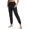 imageMAGCOMSEN Womens Sherpa Lined Sweatpants Winter Warm Fleece Pants Insulated Thermal Athletic Joggers with PocketsBlack