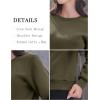 imageMAGCOMSEN Womens Sherpa Lined Sweatshirts Thermal Casual Crewneck Fleece Pullover Winter Warm Thick TopsArmy Green