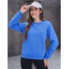 imageMAGCOMSEN Womens Sherpa Lined Sweatshirts Thermal Casual Crewneck Fleece Pullover Winter Warm Thick TopsAzure