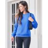 imageMAGCOMSEN Womens Sherpa Lined Sweatshirts Thermal Casual Crewneck Fleece Pullover Winter Warm Thick TopsAzure