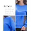 imageMAGCOMSEN Womens Sherpa Lined Sweatshirts Thermal Casual Crewneck Fleece Pullover Winter Warm Thick TopsAzure