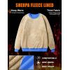 imageMAGCOMSEN Womens Sherpa Lined Sweatshirts Thermal Casual Crewneck Fleece Pullover Winter Warm Thick TopsAzure