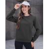 imageMAGCOMSEN Womens Sherpa Lined Sweatshirts Thermal Casual Crewneck Fleece Pullover Winter Warm Thick TopsDark Grey