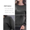 imageMAGCOMSEN Womens Sherpa Lined Sweatshirts Thermal Casual Crewneck Fleece Pullover Winter Warm Thick TopsDark Grey
