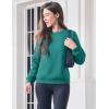 imageMAGCOMSEN Womens Sherpa Lined Sweatshirts Thermal Casual Crewneck Fleece Pullover Winter Warm Thick TopsEmerald Green
