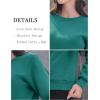imageMAGCOMSEN Womens Sherpa Lined Sweatshirts Thermal Casual Crewneck Fleece Pullover Winter Warm Thick TopsEmerald Green