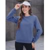 imageMAGCOMSEN Womens Sherpa Lined Sweatshirts Thermal Casual Crewneck Fleece Pullover Winter Warm Thick TopsGrey Blue