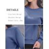 imageMAGCOMSEN Womens Sherpa Lined Sweatshirts Thermal Casual Crewneck Fleece Pullover Winter Warm Thick TopsGrey Blue