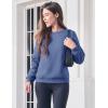 imageMAGCOMSEN Womens Sherpa Lined Sweatshirts Thermal Casual Crewneck Fleece Pullover Winter Warm Thick TopsGrey Blue
