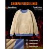 imageMAGCOMSEN Womens Sherpa Lined Sweatshirts Thermal Casual Crewneck Fleece Pullover Winter Warm Thick TopsGrey Blue
