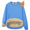 imageMAGCOMSEN Womens Sherpa Lined Sweatshirts Thermal Casual Crewneck Fleece Pullover Winter Warm Thick TopsIce Blue