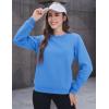 imageMAGCOMSEN Womens Sherpa Lined Sweatshirts Thermal Casual Crewneck Fleece Pullover Winter Warm Thick TopsIce Blue