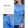 imageMAGCOMSEN Womens Sherpa Lined Sweatshirts Thermal Casual Crewneck Fleece Pullover Winter Warm Thick TopsIce Blue