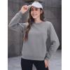 imageMAGCOMSEN Womens Sherpa Lined Sweatshirts Thermal Casual Crewneck Fleece Pullover Winter Warm Thick TopsLight Grey