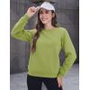imageMAGCOMSEN Womens Sherpa Lined Sweatshirts Thermal Casual Crewneck Fleece Pullover Winter Warm Thick TopsOlive Green
