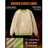 imageMAGCOMSEN Womens Sherpa Lined Sweatshirts Thermal Casual Crewneck Fleece Pullover Winter Warm Thick TopsOlive Green