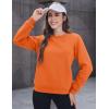 imageMAGCOMSEN Womens Sherpa Lined Sweatshirts Thermal Casual Crewneck Fleece Pullover Winter Warm Thick TopsOrange