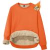 imageMAGCOMSEN Womens Sherpa Lined Sweatshirts Thermal Casual Crewneck Fleece Pullover Winter Warm Thick TopsOrange