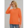 imageMAGCOMSEN Womens Sherpa Lined Sweatshirts Thermal Casual Crewneck Fleece Pullover Winter Warm Thick TopsOrange