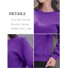 imageMAGCOMSEN Womens Sherpa Lined Sweatshirts Thermal Casual Crewneck Fleece Pullover Winter Warm Thick TopsPurple